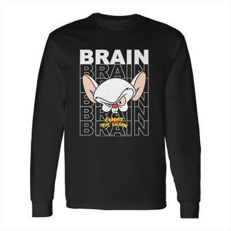 Pinky And The Brain Text Stack Big Face Long Sleeve T-Shirt | Favorety UK