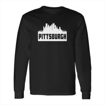 Pittsburgh Pennsylvania Skyline Silhouette Long Sleeve T-Shirt | Favorety DE