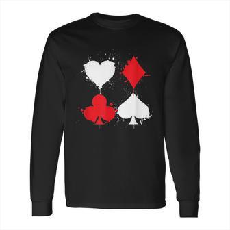 Playing Cards Poker Heart Spade Diamond Club Long Sleeve T-Shirt | Favorety