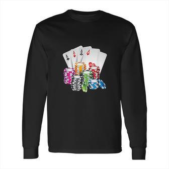 Poker King Queen Card Casino Chip Gambling Long Sleeve T-Shirt | Favorety AU