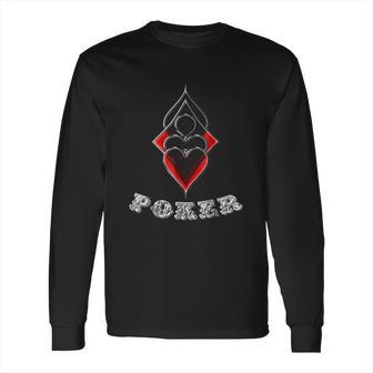 Poker Spades Hearts Diamonds Club Shiny Bling Overlap Long Sleeve T-Shirt | Favorety UK