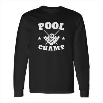 Pool Champ Retro Billiards Long Sleeve T-Shirt | Favorety