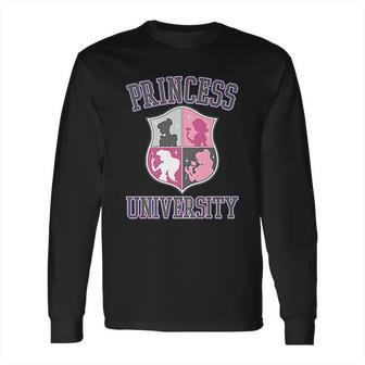 Princess University College Text Logo Long Sleeve T-Shirt | Favorety