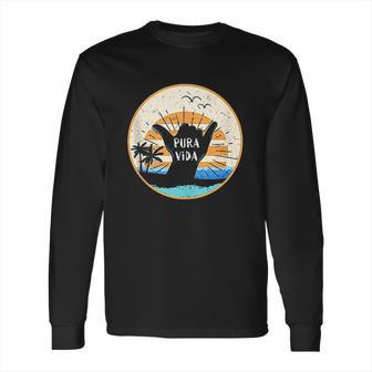 Pura Vida Costa Rica Shaka Sign Surfing Surfer Tropical Gift Long Sleeve T-Shirt | Favorety DE