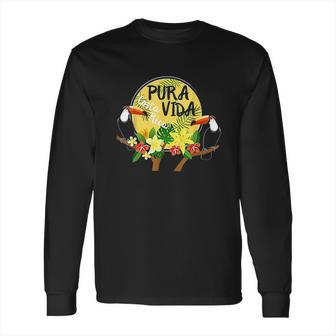 Pura Vida Costa Rica Toucan Tropical Surf Beach Long Sleeve T-Shirt | Favorety UK