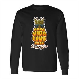 Pura Vida Pineapple Retro Simple Pure Life Costa Ricans Gift Long Sleeve T-Shirt | Favorety DE