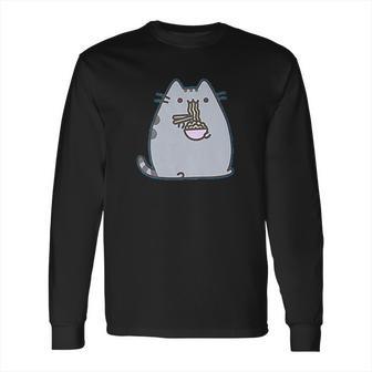 Pusheen The Cat Eating Noodles Juniors Long Sleeve T-Shirt | Favorety CA