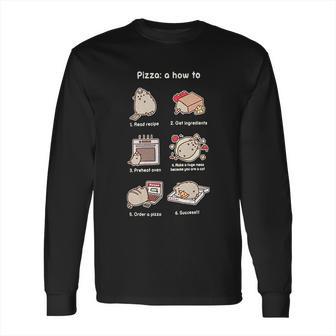 Pusheen Pizza A How-To Junior Long Sleeve T-Shirt | Favorety AU