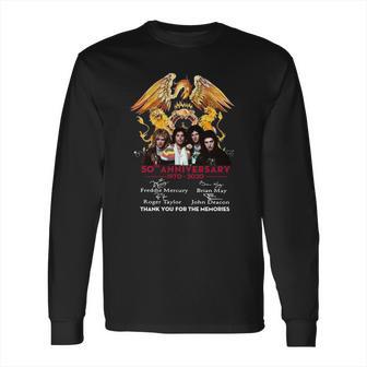 Queen 50Th Anniversary 1970 2020 Signature Long Sleeve T-Shirt | Favorety