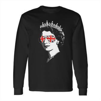 Queen Elizabeth Ii Sunglasses British Crown Union Jack Meme Long Sleeve T-Shirt | Favorety AU