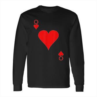 Queen Of Hearts Deck Of Cards Halloween Costume Long Sleeve T-Shirt | Favorety