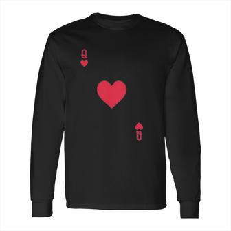 Queen Of Hearts Playing Card Easy Halloween Costume Long Sleeve T-Shirt | Favorety UK