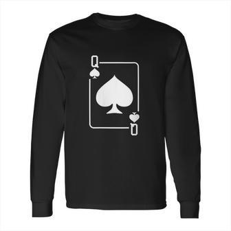 Queen Of Spades Playing Card Halloween Costume Dark Long Sleeve T-Shirt | Favorety UK