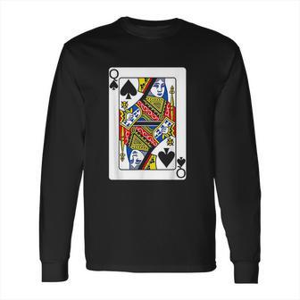 Queen Of Spades Playing Card Long Sleeve T-Shirt | Favorety UK