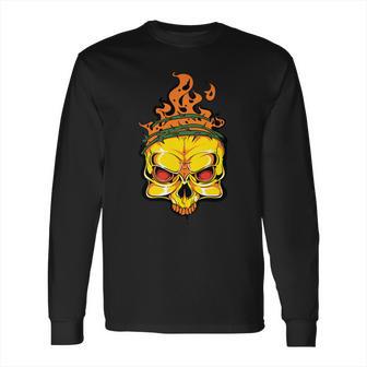 Rage Of Fire Faming Skull Creepy Skeleton Long Sleeve T-Shirt | Favorety DE