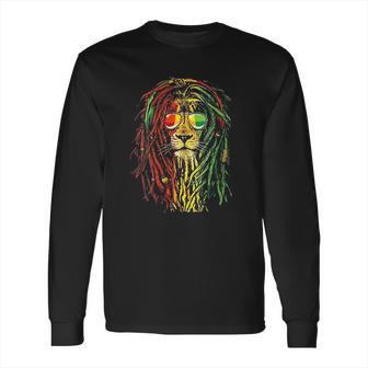 Rasta Reggae Lion Sunglass Art Gift For Rastafarian Lover Long Sleeve T-Shirt | Favorety AU