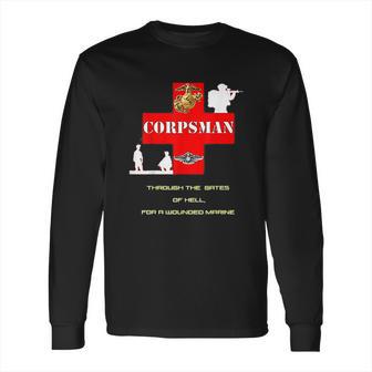 Red Cross Navy Corpsman Fmf Warfare Specialist Long Sleeve T-Shirt | Favorety DE