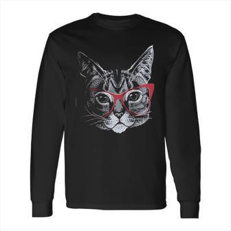 Red Linda Glasses Cat Sassy Funny Kitty Belcher Cute Long Sleeve T-Shirt | Favorety UK