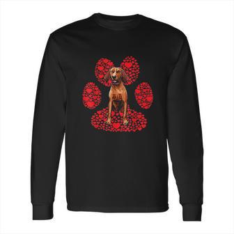 Redbone Coonhound Valentines Day Dog Love Paw Long Sleeve T-Shirt | Favorety UK