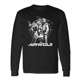 Retro Airwolf Mono Art Long Sleeve T-Shirt | Favorety