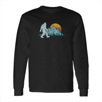 Retro Bigfoot Silhouette Sun Abominable Snowman T Long Sleeve T-Shirt | Favorety