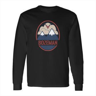 Retro Mountain &Ampamp Bird - Bozeman Montana T-Shirt Long Sleeve T-Shirt | Favorety