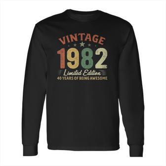 Retro Vintage 1982 40Th Birthday Decorations 40 Years Old Long Sleeve T-Shirt | Favorety CA