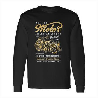 Retro Vintage American Motorcycle Indian For Old Biker Gifts Long Sleeve T-Shirt | Favorety