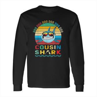 Retro Vintage Cousin Shark Doo Doo Doo Long Sleeve T-Shirt | Favorety