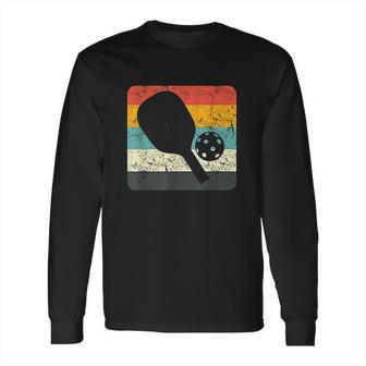 Retro Vintage Pickleball Silhouette Pickleball Gifts Long Sleeve T-Shirt | Favorety UK