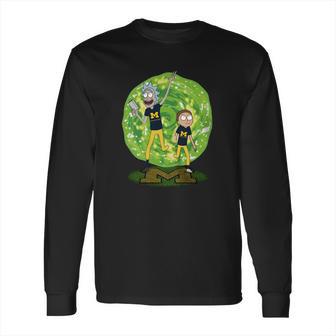 Rick And Morty Michigan Wolverines Football Long Sleeve T-Shirt | Favorety