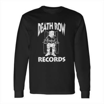 Ripple Junction Death Row Records White Logo Light Weight Crew Long Sleeve T-Shirt | Favorety