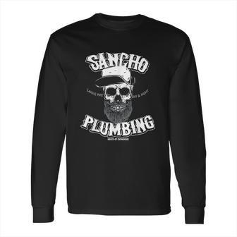 Sancho Laying Pipe Day And Night Plumbing Long Sleeve T-Shirt | Favorety UK