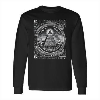 All Seeing Eye Illuminati Dollar Bill Funny Long Sleeve T-Shirt | Favorety AU