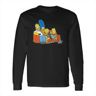 The Simpsons Homer Marge Maggie Bart Lisa Simpson Couch Long Sleeve T-Shirt | Favorety CA