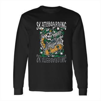 Skate Boarding Skull Skateboard Santa Cruz Street Wear Long Sleeve T-Shirt | Favorety