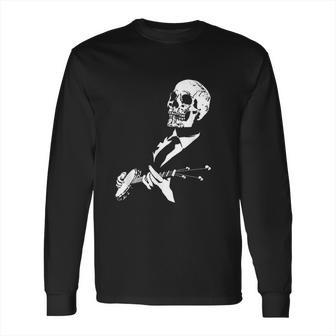 Skeleton Banjo Player Graphic Long Sleeve T-Shirt | Favorety UK