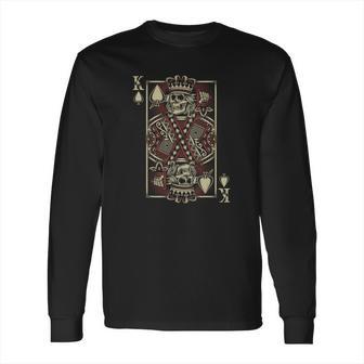 Skull Motorcycle Shirt Biker King Of Spades Card Game Poker Long Sleeve T-Shirt | Favorety DE