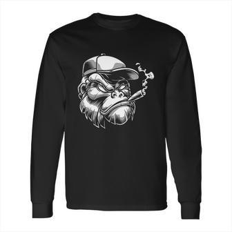 Smoking Gorilla Monkey Cigar Long Sleeve T-Shirt | Favorety AU