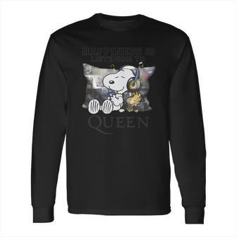 Snoopy And Woodstock Happiness Is Listening To Queen T-Shirt Long Sleeve T-Shirt | Favorety UK