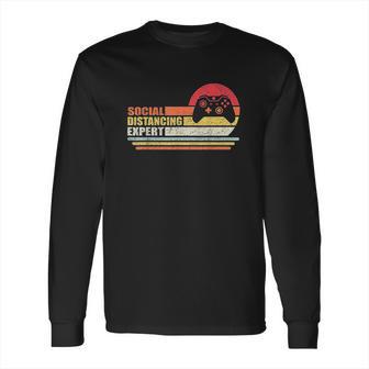 Social Distancing Expert Gaming Vintage Video Gamer Long Sleeve T-Shirt | Favorety CA