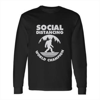 Social Distancing Introvert Bigfoot Funny Long Sleeve T-Shirt | Favorety DE