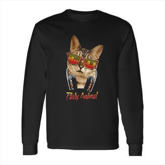 Sound Activated Cat Funny Party Animal Long Sleeve T-Shirt | Favorety