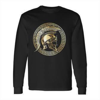 Spartan Helmet Gold Gladiator Sparta Greek Gym Workout Long Sleeve T-Shirt | Favorety