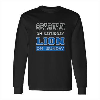 Spartan On Saturday Lion On Sunday Long Sleeve T-Shirt | Favorety UK