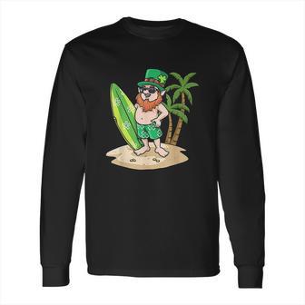 St Patricks Day Hawaiian For Men Leprechaun St Paddy Long Sleeve T-Shirt | Favorety CA