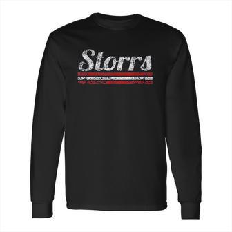 Storrs Connecticut Retro Vintage Weathered Stripe Throwback Long Sleeve T-Shirt | Favorety UK