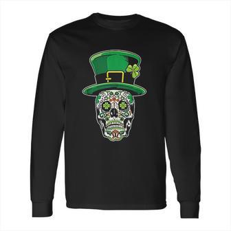 Sugar Skull Saint Patricks Day Of Dead Long Sleeve T-Shirt | Favorety UK