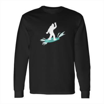 Surfing Bigfoot In Hawaii Aloha Tiki Bar Luau Party Long Sleeve T-Shirt | Favorety