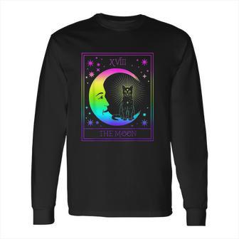 Tarot Card Crescent Moon And Cat Pastel Goth Long Sleeve T-Shirt | Favorety DE